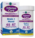 Vital Planet - Intense Care Brain & Mood Probiotica, Biologische Prebiotica, Postbiotica, Parabiotica, Complete 4-in-1 Gezondheidssupplement voor volwassenen, 65 miljard CFU, 67 strains, Digestieve en Immune 30 ct