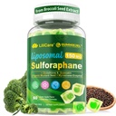 Liposomal Sulforaphane Supplement 150mg, from Broccoli Seed Extract w/Myrosinase, Quercetin, Glutathione, Sulforaphane Supplement Gummies for Antioxidants Detox Cellular Brain Health, Chewable 60Cts