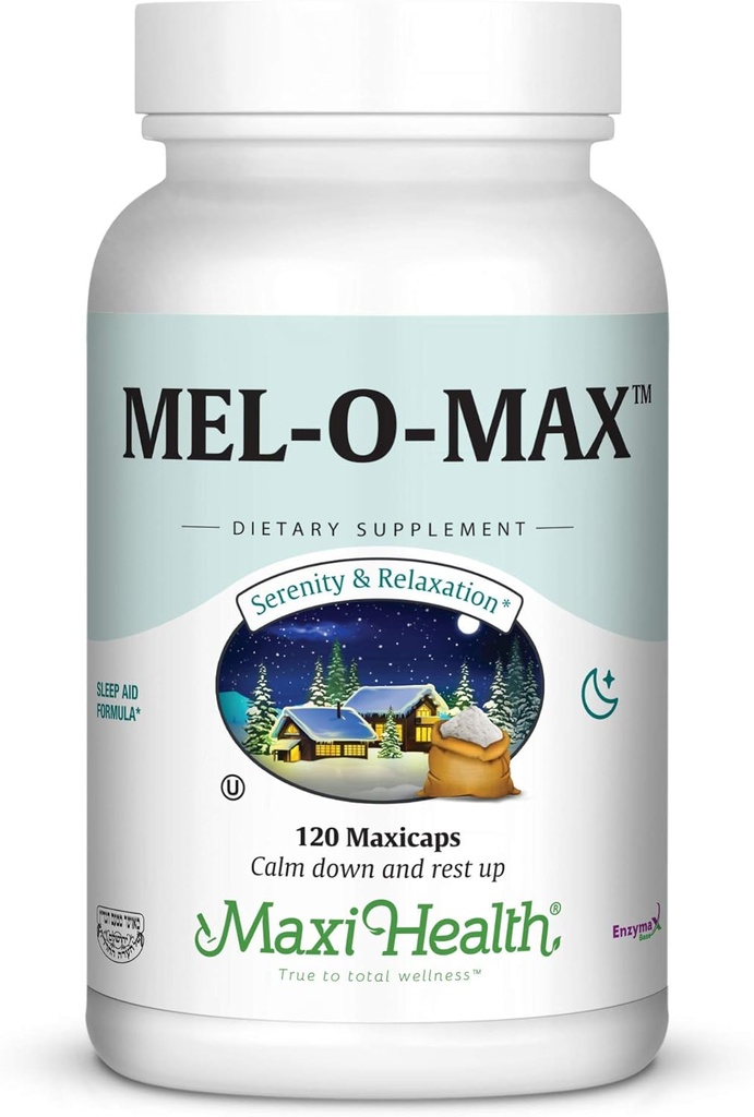 Maxi Health Mel-O-Max - Melatonine - met Valeriaanwortel - slaaphulp - 120 capsules - Kosher