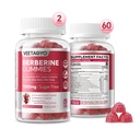 Berberine Supplement 1500mg,Suiker Gratis Berberine met Ceylon kaneel Gummies,Chromium,Turk, Fenegriek voor natuurlijk metabolisme Balanced, Berberine HCl uit Indian Barberry Extract, 120 Cts