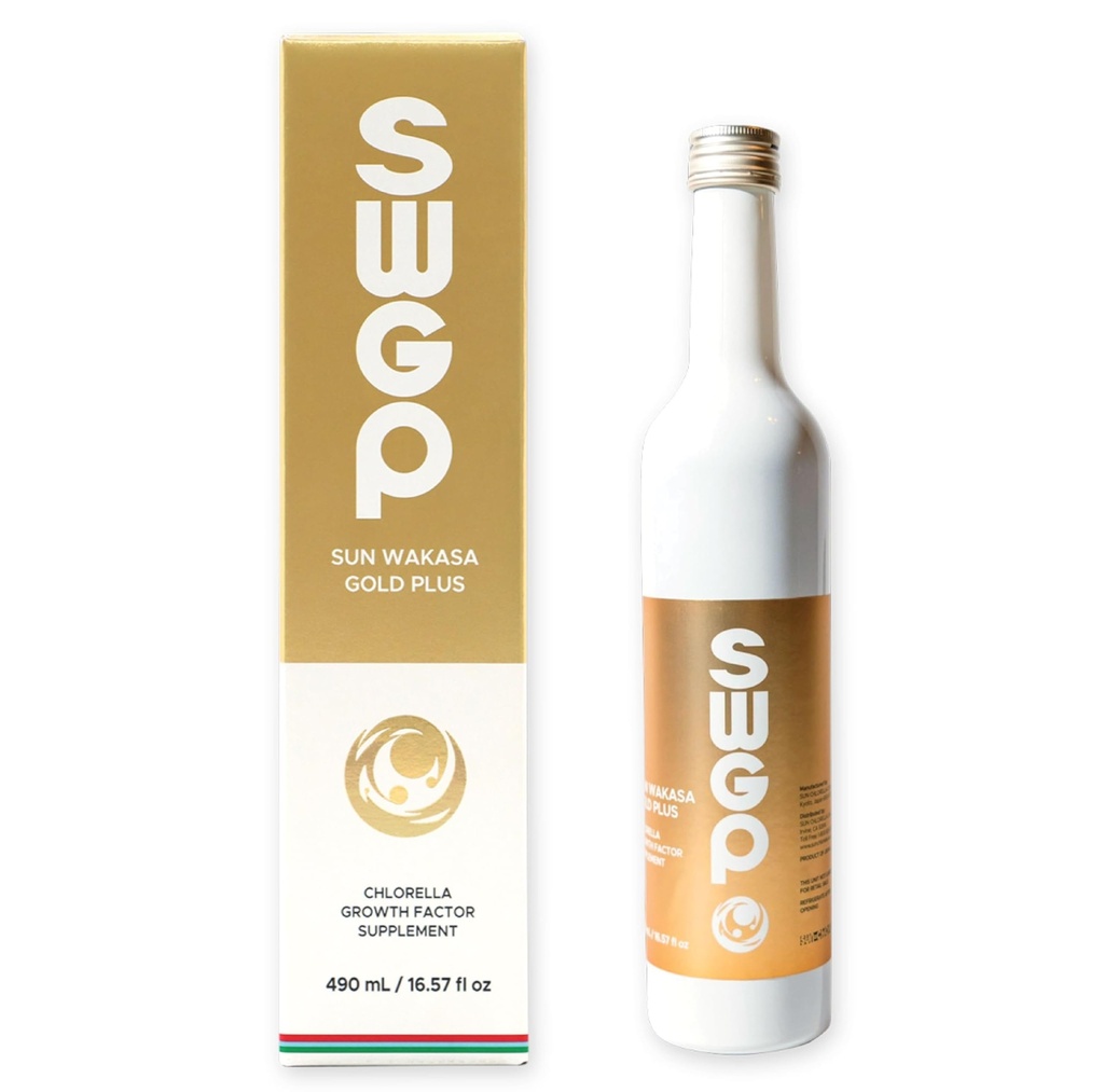 Sun Chlorella Sun Wakasa Gold Plus Superfood Supplementen Drink Krachtige hele lichaam Immune Defense, Energie Boost & Gut Health - Groene Microalgen Extract - Glutenvrij, Veganistisch - 17oz