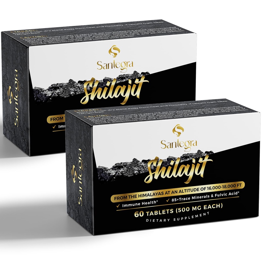 30 000 comprimés Shilajit MG, 100 % Shilajit comprimés purs pour les femmes et les hommes, Himalaya Organic, Fulvic Acid & 85+ Trace Minerals, Supplément de résine pour l'énergie et le système immunitaire, 120 comtes