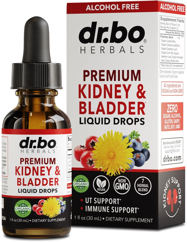Nier Support Supplement Bladder Gezondheid - Biologische Renale Reiniging Supplementen Drops Juniper Berry Clears Dandelion - Renale Nier Reiniging Detox Urinaire Tract Herbal Blader Ondersteuning Flush Nieren 1oz
