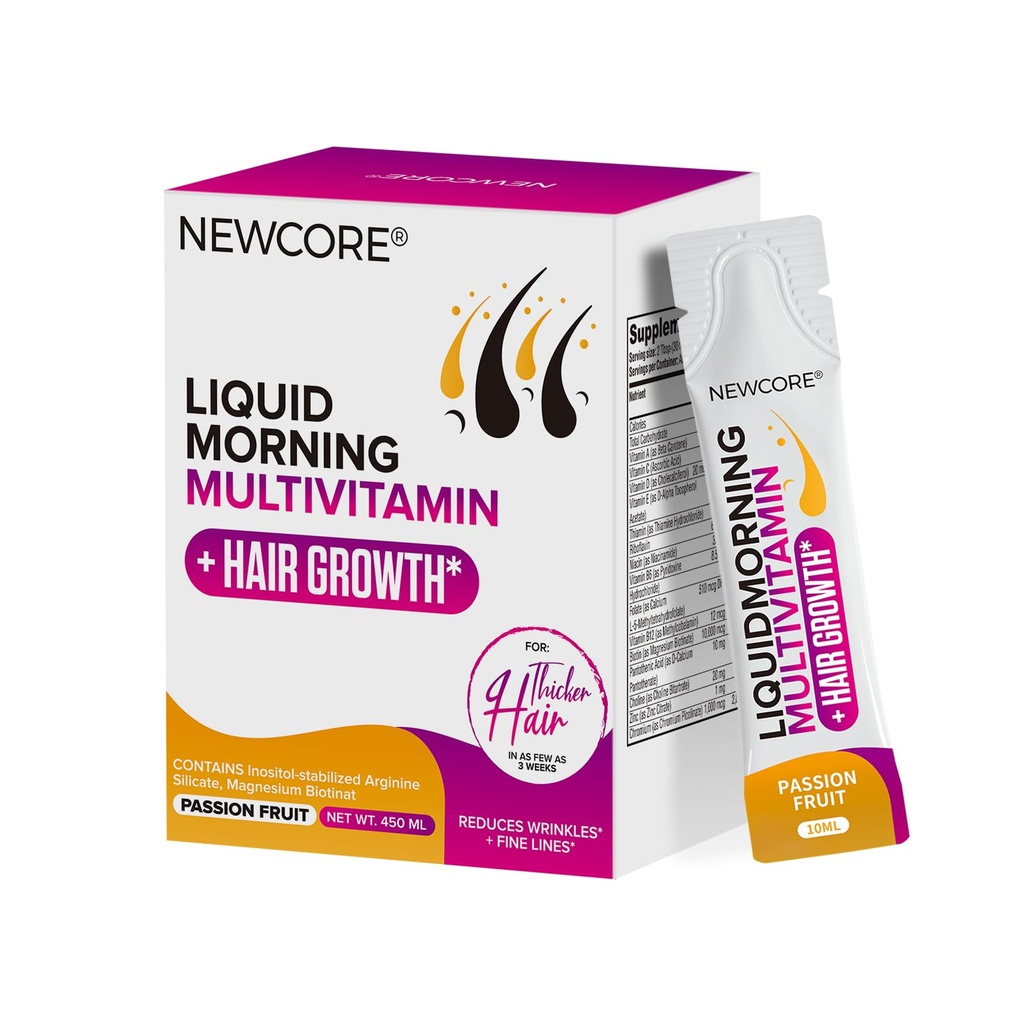 Liquid Multivitamin for Women – Promotes Thicker Hair & Smoother Skin – with Biotin, Collagen, and Vitamins – Vegan, Non-GMO – 10.14 fl oz