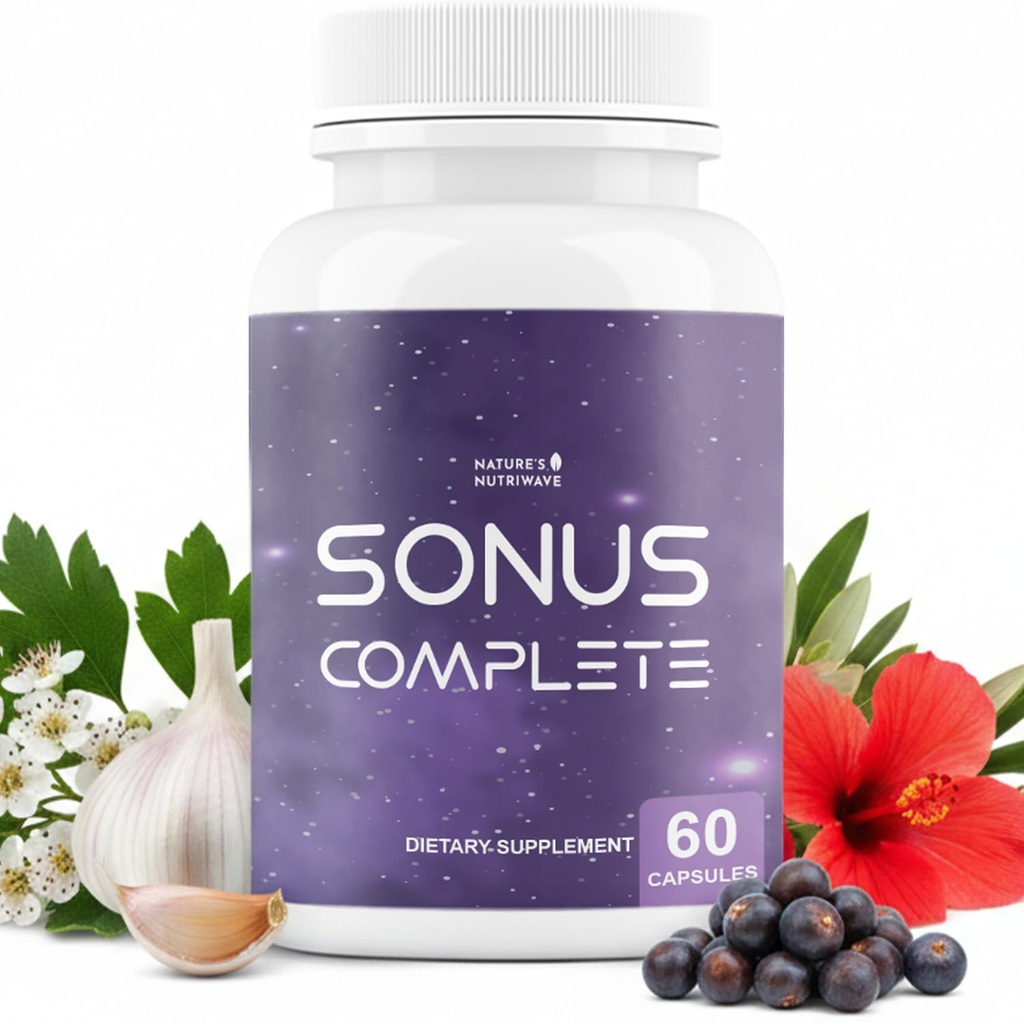 Sonus Complete – Natural Daily Formula with Vitamin C, B6, B12 & Folic Acid – Non-GMO, Easy to Use, GMP Certified – 60 Capsules, 1 Month Supply