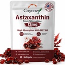 Astaxanthin 12mg Natural 90 Softgels Astaxanthin Supplement Antioxidant Support Eye Skin Joint Health | Internal Circulation,3 Month Supply| Non-GMO,Gluten-Free,No Soy (90 Count (Pack of 1))