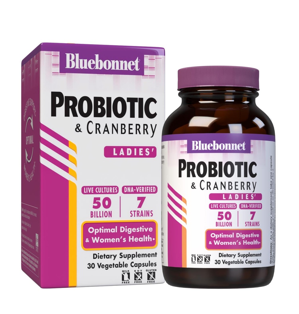 Bluebonnet Nutrition Advanced Choice Dames Single Daily Probiotic 50 Miljard (Cold Packaged), 30 Tellen