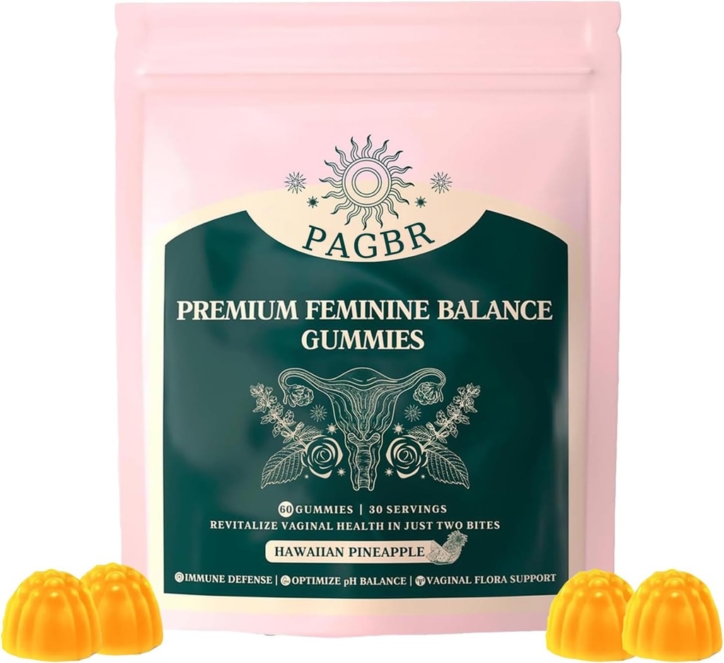 Vitale bron Vrouwelijke balans Ananas Gummies voor het verbeteren van Immune,Gluten-Free & Halal,Gezondheid en Welzijn Hawaiian,Veganist voor Vrouwen60 Gummies (1)