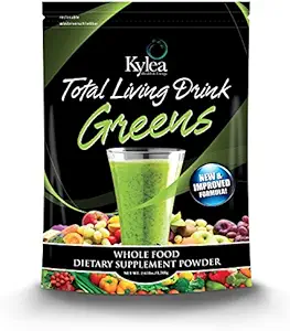 Total Living Drink Greens Superfood Powder - (2,65 lbs Bag, 30 Servings, 60 Ingrediënten) - Enzymen, Antioxidanten, Kruiden, Probiotica, Vitaminen en Mineralen.