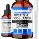 Super Natural Goods Biotine & Collageen Vitamines - Haarverlies, Gut Health, Anti-Aging, Huidverzorging & Nails - Made in USA, Non-GMO & Cruelty Free (4 Ounce- 15.000 mcg)