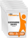 BulkSupplements.com Glucosamine Sulfate Powder - Glucosamine Supplement, Joint Support Supplement - Gluten Free, 1g per Serving, 1kg (Pack of 5) (11 lbs)