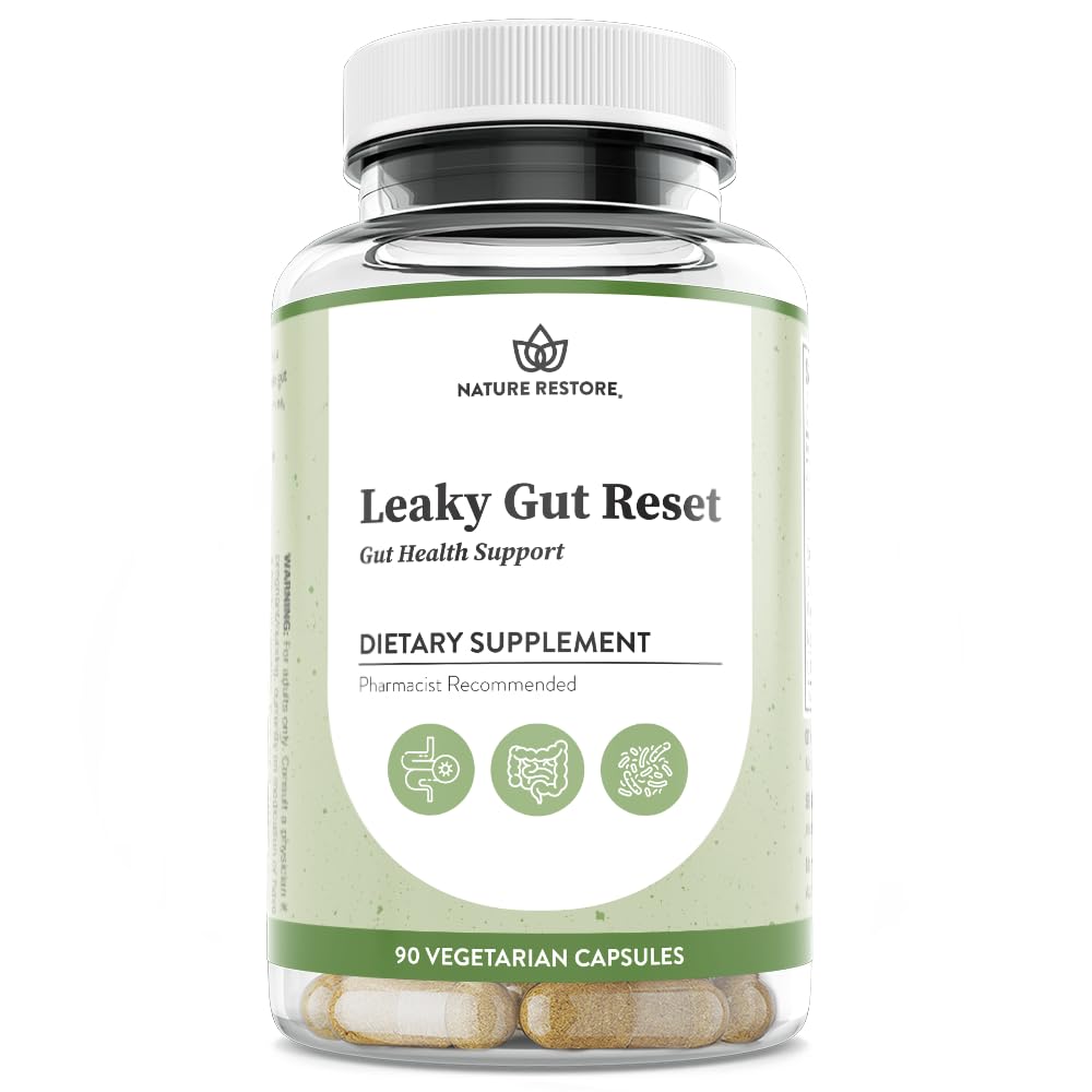 Nature Restore Gut Support Capsules | Marshmallow Root, Licorice, L Glutamine, Probiotic & AstraGin | Digestive & Microbiome Health | 90 Count