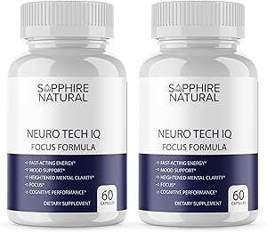Officiële... 2 Pack Neuro Tech IQ Brain Supplement - Neurotech Iq Focus Formula Enhancement Pillen (120 Capsules)