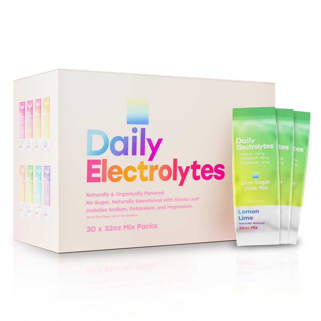 Jumbo Sticks Electrolytes Powder Packets 7 Flavors Sugar Free Hydration Packets Electrolyte Liquid Daily IV Drink Mix with Himalayan Pink Salt