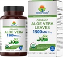 Brieofood Aloe Vera biologique 1500mg, 45 portions, végétarien, sans gluten, 90 comprimés végétariens