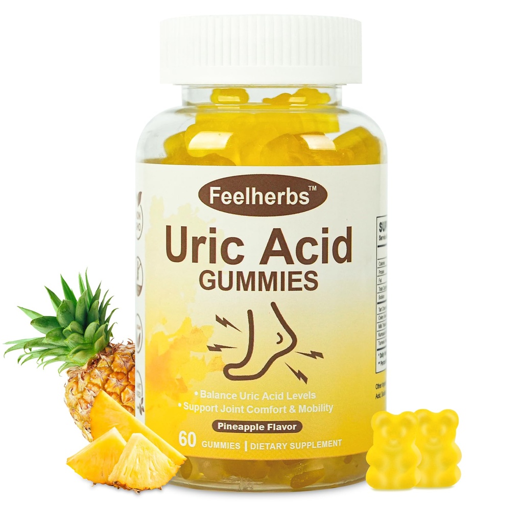 Uric Acid Gummies for Joint Cleanse & Detox, 60 Natural Vegan Tart Cherry Joint Support Gummies Balance Uric Acid Levels for Women and Men with Celery Seed Extract
