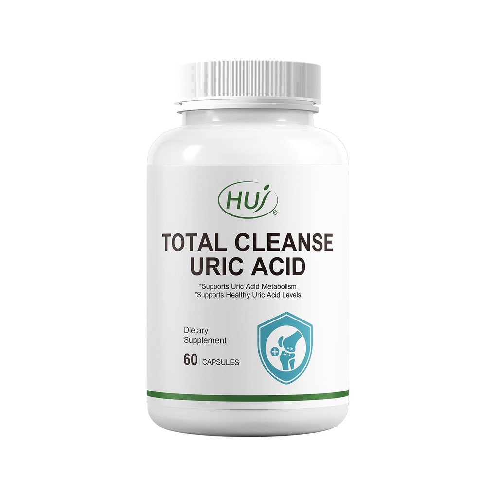 HUJ Total Cleanse Uric Acid - Uric Acid Cleanse Supplement - with Tart Cherry, Celery Seed, Marine Active 10 and Chrysanthemum Extract - Supports Joint and Kidney Health* - 60 Capsules