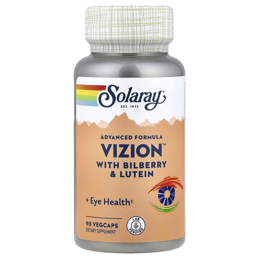 SOLARAY Vizion, Veg Cap (Btl-Plastic) 42mg 90ct