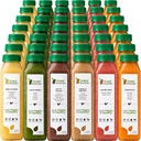 7 dagen Proteïnesap Reiniging door ruwe fontein, alle natuurlijke ruwe detox reiniging, koude geperste vruchten, groenten, vanille en chocolade smaak, smakelijk en energizing, 42 flessen 12oz, 3 Gember Shots