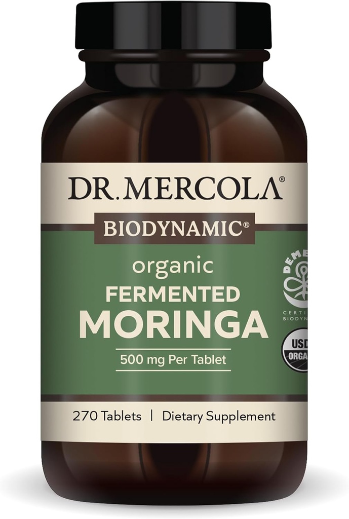 Dr. Mercola - Biodynamic Organic Fermented Moringa Dieetsupplement, 270 Serves (270 tabletten)