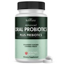 Orale Probiotica Supplement met Prebiotica - Ondersteunt gezonde tanden Gums Mond en verse geurloze adem voor volwassenen - Aardbei Flavored Kauwbare Tandheelkundige Probiotica (60 tabletten, 60 dagen levering)