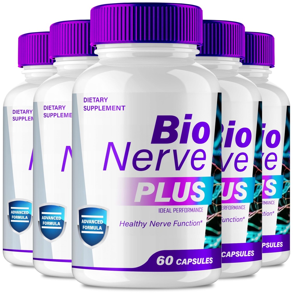 Bio Nerve Plus Capsules, Official Bio Nerve Plus Advanced Nerve Support Supplement Premium Formula for Nerve Comfort All Natural Healthy Circulation & Stable Levels, BioNervePlus Reviews (5 Pack)