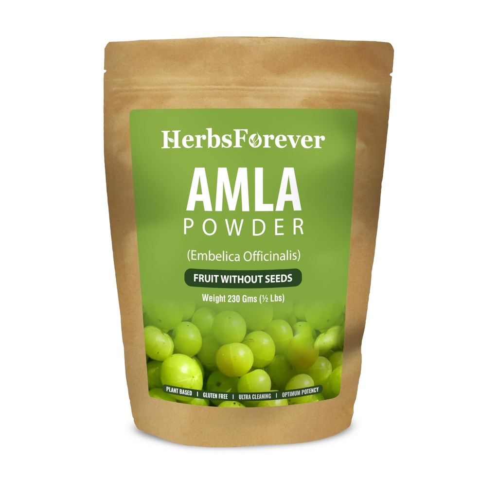 Herbsforever Amla Powder | Phyllanthus Emblica | Rich in Vitamin C & Natural Antioxidants | Supports Healthy Immunity & Digestion | Vegan, Non-GMO Superfood | 230g (8.1 oz) (230_GMS)
