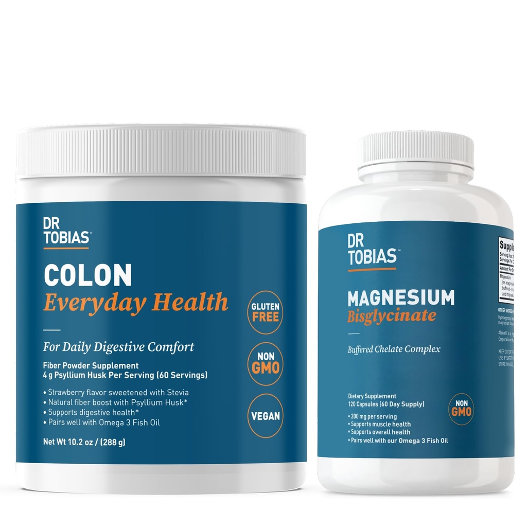 Dr. Tobias Colon Everyday Health & Magnesium Bisglycinaat - Digestief comfort en ondersteuning voor spier- en botgezondheid, veganist, niet-GMO