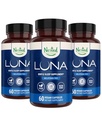 Nested Naturals Luna Melatonine Free, Non-Habit Forming Herbal Sleep Supplement w/Chamile, Valeriaan, L-Theanine, 180 Vegan Capsules (60 capsules per fles)