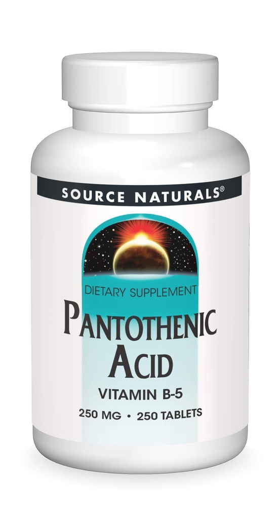 Source Naturals Pantothenic Acid 250 mg Vitamin B-5 Dietary Supplement - 250 Tablets