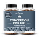 Eu Natural Conception for Him - Male Fertility Supplements with Ashwagandha, Folate & Zinc - Sperm Count, Motility & Strength Support - Fertility Support for Men, 120 Vegetarian Capsules