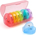 Sukuos Large Weekly Pill Organizer 2 keer per dag, Daily Pill Box 7 Dag Eenvoudig te openen met dubbele bescherming, AM PM Pill Case voor Medicine/Vitamine/Vish Oil/Supplements (Glitter Pink)