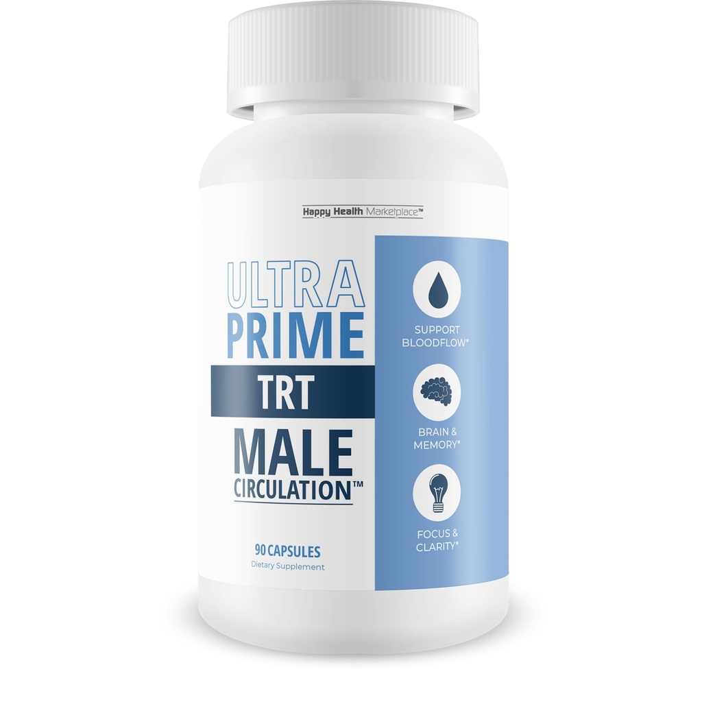 Ultra Prime TRT BloodFlow Booster - Our Best Mens Blood Flow Care Formula - Healthy Blood Flow Supplement for Men - Circulation and Vein Support for Healthy Legs - Circulation and Vein Supplements