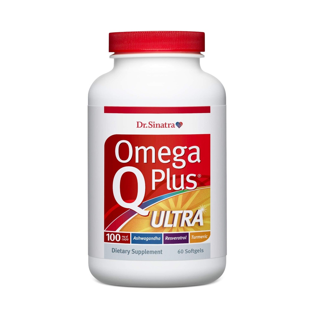 Dr. Sinatra Omega Q Plus Ultra Geavanceerde, uitgebreide ondersteuning voor hartgezondheid en gezonde veroudering met Ashwagandha voor stressverlichting