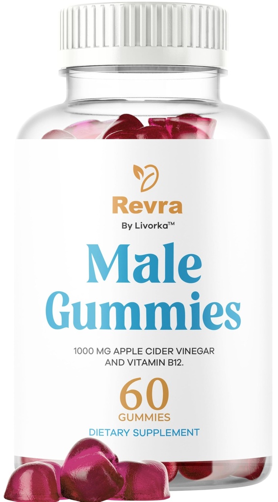 Revra Gummies - Official Revra Gummys for Men Premium Natural Ingredients - Maximum Strength, Supplement Daily Energy Advanced Formula for Overall Health & Wellness, 60 Gummies for 1 Month
