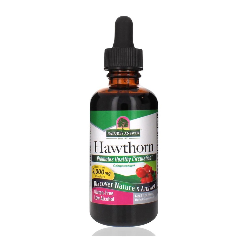 Nature's Answer Organic Hawthorn Extract 2 Oz - Faible teneur en alcool, sans gluten et sans casher - Heart Support - Idéal pour le thé de berry Hawthorn