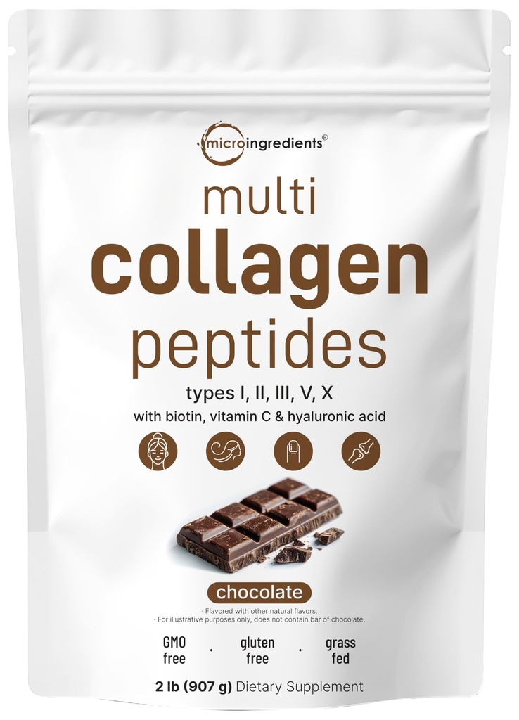 Micro Ingrediënten Multi Collageen Peptides Powder, 2lb 
