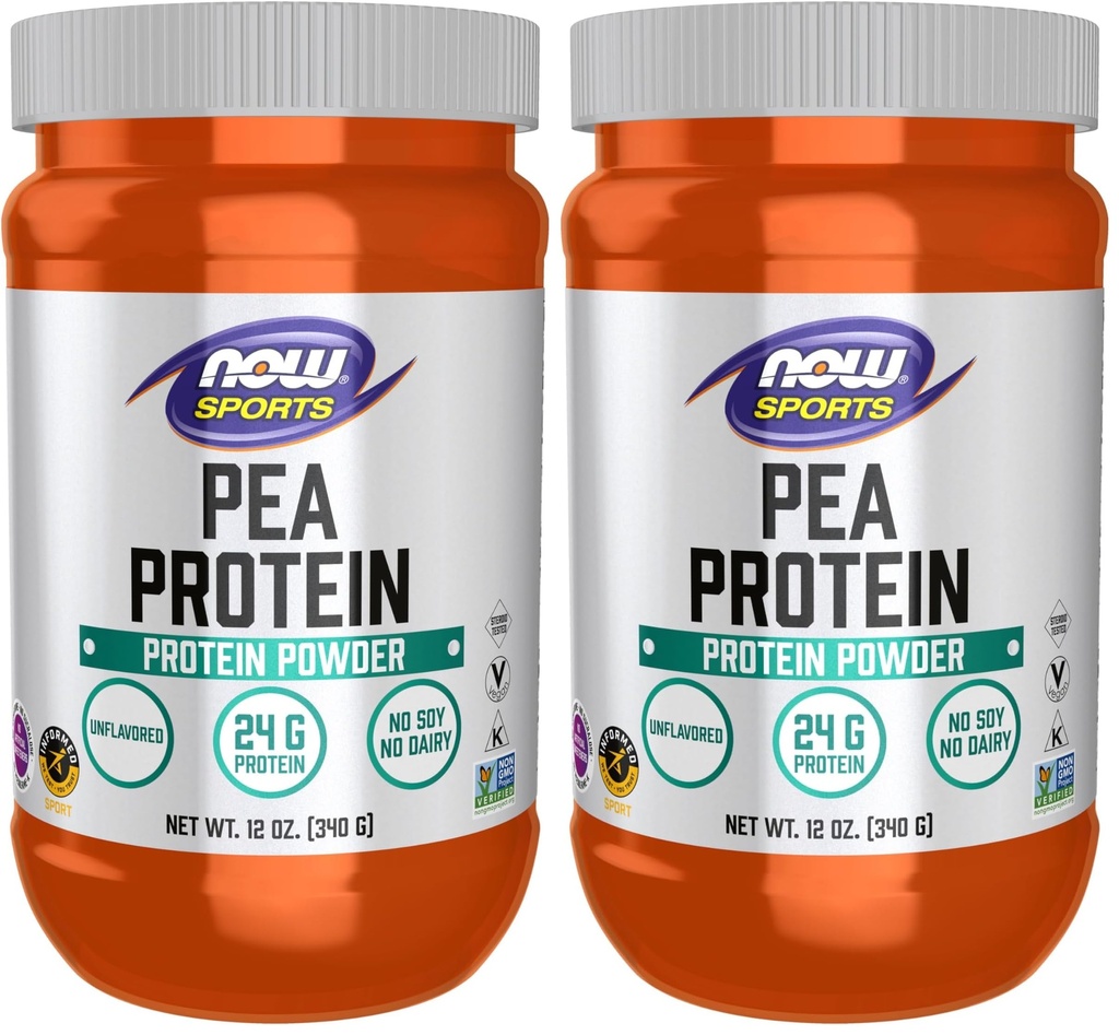 NU Sport Voeding, Pea Proteïne 24 g, Gemakkelijk gedigitaliseerd, Ongearomatiseerd Poeder, 12-Ounce (verpakking van 2)