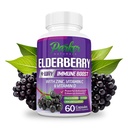 Parker Naturals Biologische Vlierbessen Capsules, 4-Way Immune Boost Vlierbessen, Vitaminen C, D & Zink Ondersteuning, 1260.1 mg Vlierbessensupplementen voor volwassenen, 60 capsules