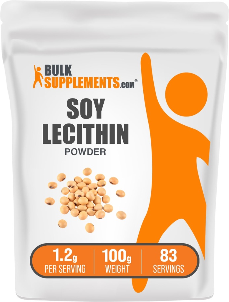 BulkSupplements.com Soja Lecithin poeder - Lecithin supplement, voedingssupplement, Food Grade - Glutenvrij, 1,2g per portie, 100g (3,5 oz) (pakket van 1)