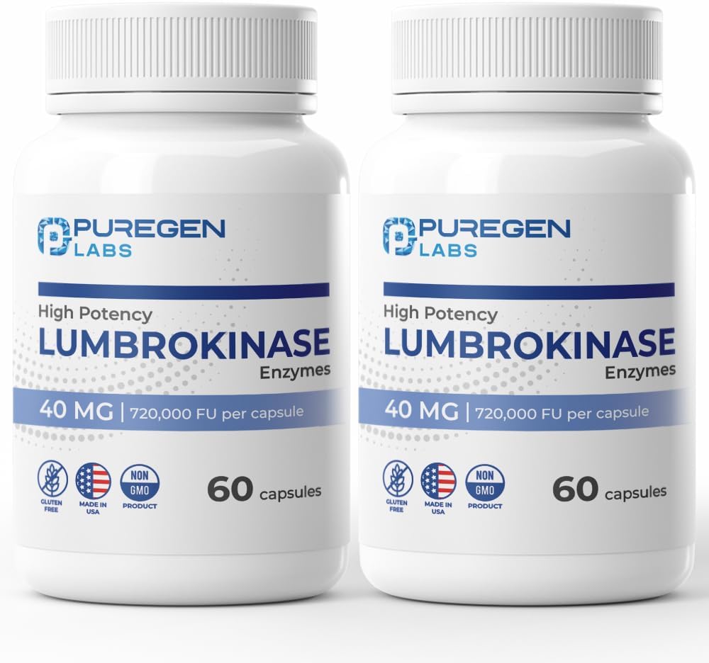 Purigen Labs Lumbrokinase 40mg per capsule Hoge sterkte Supplement 