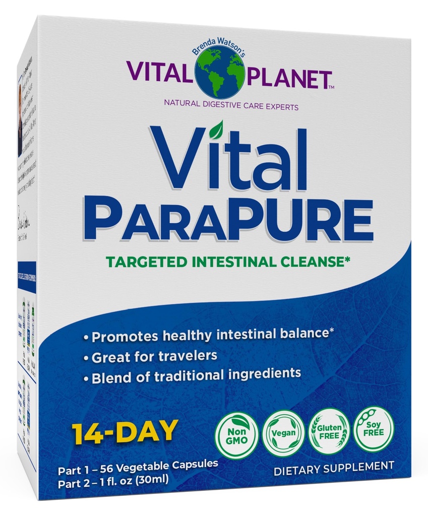 Vital Planet - Vital ParaPure with Intestinal Cleanse Formulated to Maintain a Healthy Intestinal Balance, 2-Part 14 Day Kit, 56 Capsules, and 1fl oz Liquid Herbal Formula