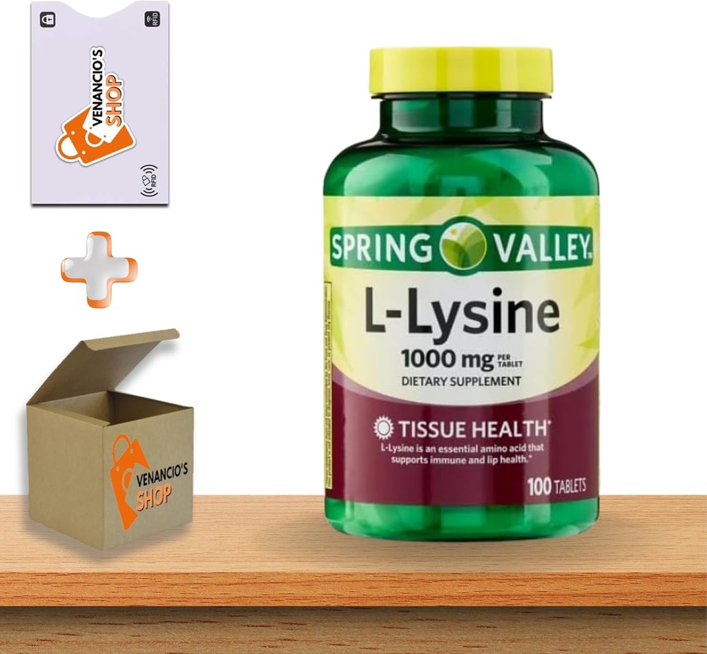 L-Lysine 1000 mg tabletten • Immuun Support & Skin Health • 100 telling door Spring Valley + Vena
