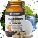 Paddestoelensupplement Ondersteuning van het brein . . Biologische Leeuwen Mane, Cordyceps, Ginkgo Leaf, Gotu Kola + Meer . . Natuurlijke Kruidensupplement (60 capsules)