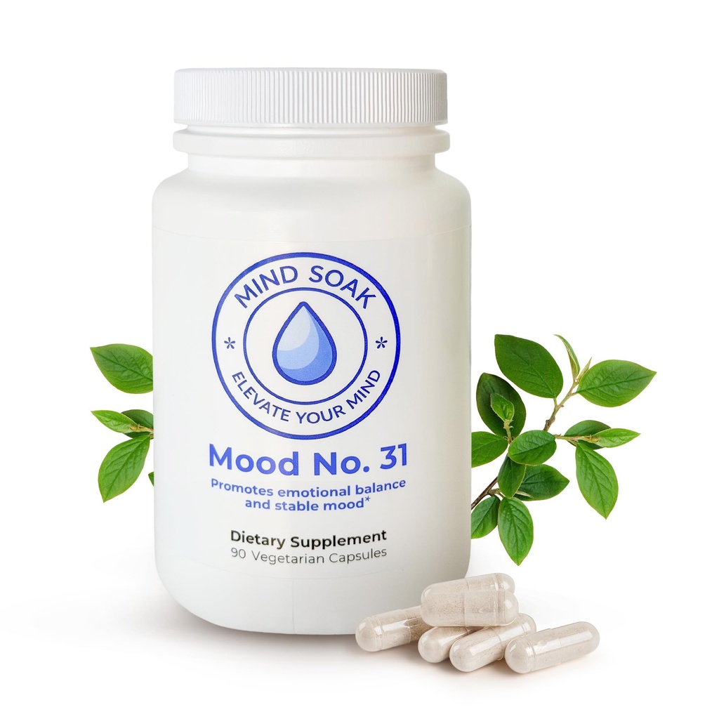 Mood No. 31 – Clinician-Formulated Mood Support Supplement with Vitamin D, B6, B12, Magnesium Glycinate, L-Tryptophan & 5-HTP – Promotes Emotional Balance, Calm Energy & Stress Relief