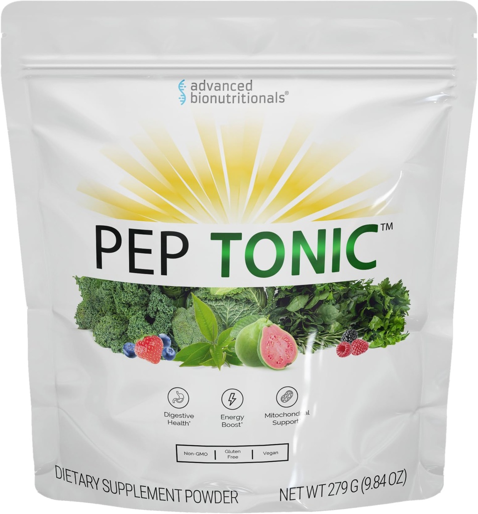 Advanced Bionutritionals Pep Tonic Powdered Superfood Formula 50 Fruit, Groenten, Kruiden en Superfoods - Veganistisch, Vegetarisch - 9,84 OZ - 279 g