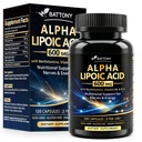 Battony Alpha Lipoic Acid 600 mg with Benfotiamine, Vitamin B6 & B12, Non-GMO, Gluten Free, Vegan Friendly Lab Tested, ALA Supplement 120 Capsules,2 Month Supply