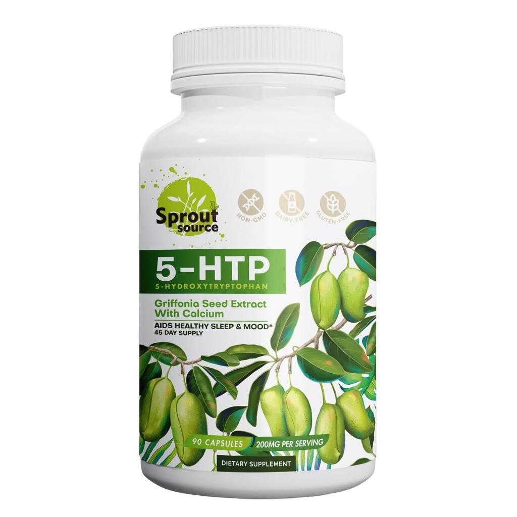 5-HTP Supplement 200mg, Ondersteunt gezonde slaap & goed met calcium 
