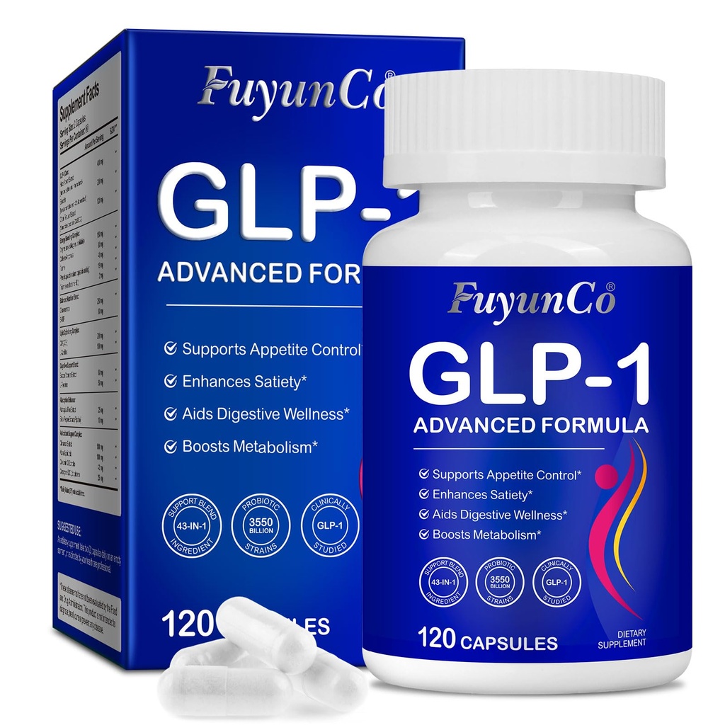 GLP-1 Probiotic Supplement, Metabolism & Gut Health Support, Appetite Suppressant for Women and Men, Cravings Control with Hops, Cinnamon, Chromium, Magnesium & Probiotics (120P (Pack of 1))