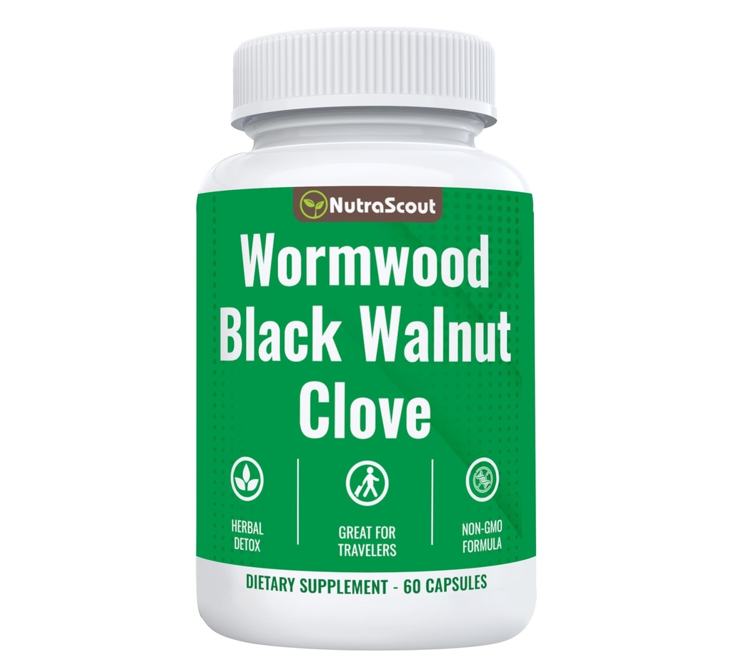 Wormwood, Black Walnut & Clove Complex | Whole Body Detox Cleanse | Lab Tested, USA Made, Non-GMO, Easy to Swallow | 60 Capsules